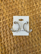Twist Rhinestone Hoop Earrings-Earrings-Dallas Market-The Silo Boutique, Women's Fashion Boutique Located in Warren and Grand Forks North Dakota