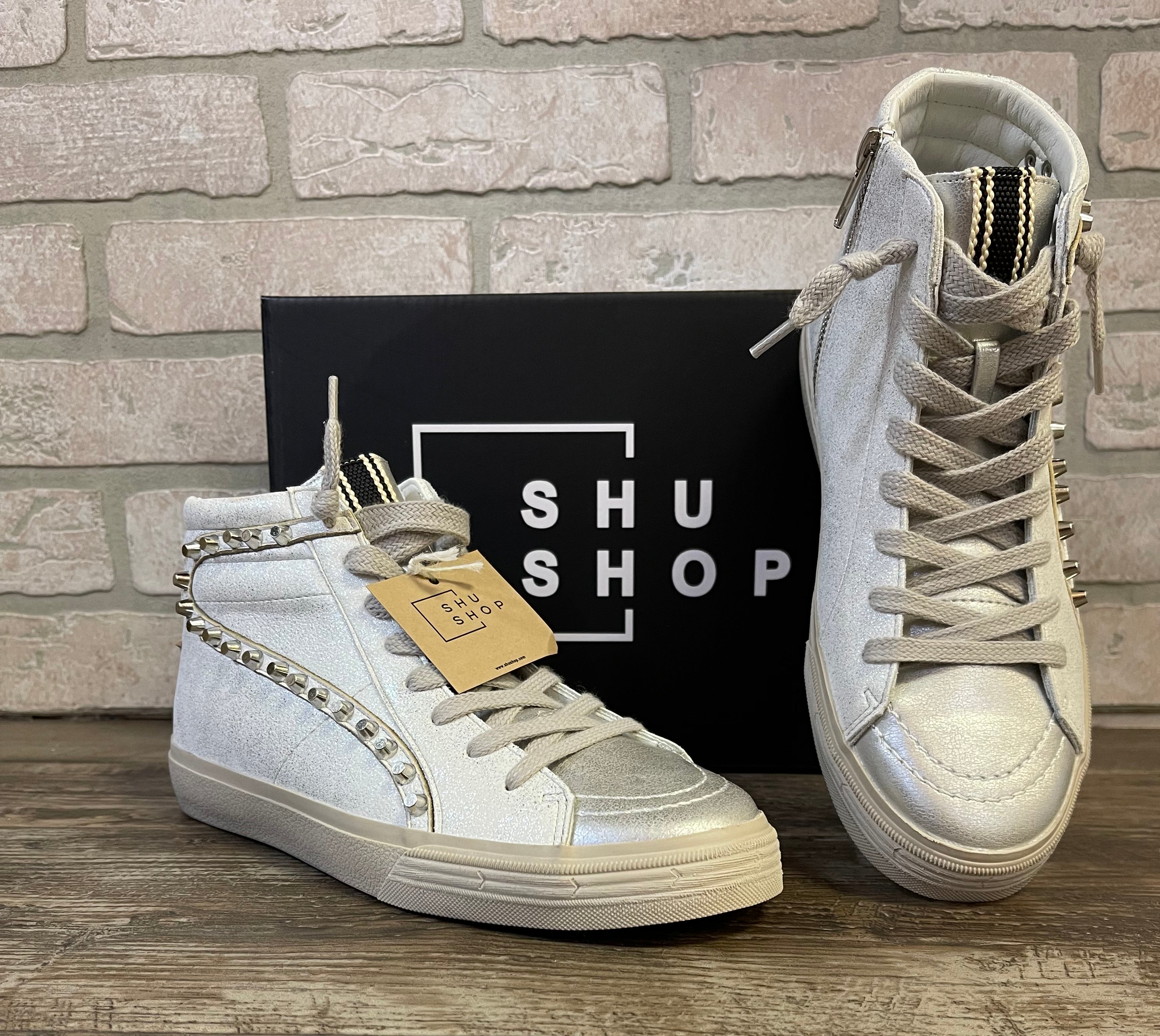 ShuShop Rio White Silver Sneaker-Shoes-shushop-The Silo Boutique, Women's Fashion Boutique Located in Warren and Grand Forks North Dakota