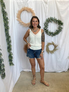 Pointelle Tank Top-White-Tank Tops-be cool-The Silo Boutique, Women's Fashion Boutique Located in Warren and Grand Forks North Dakota