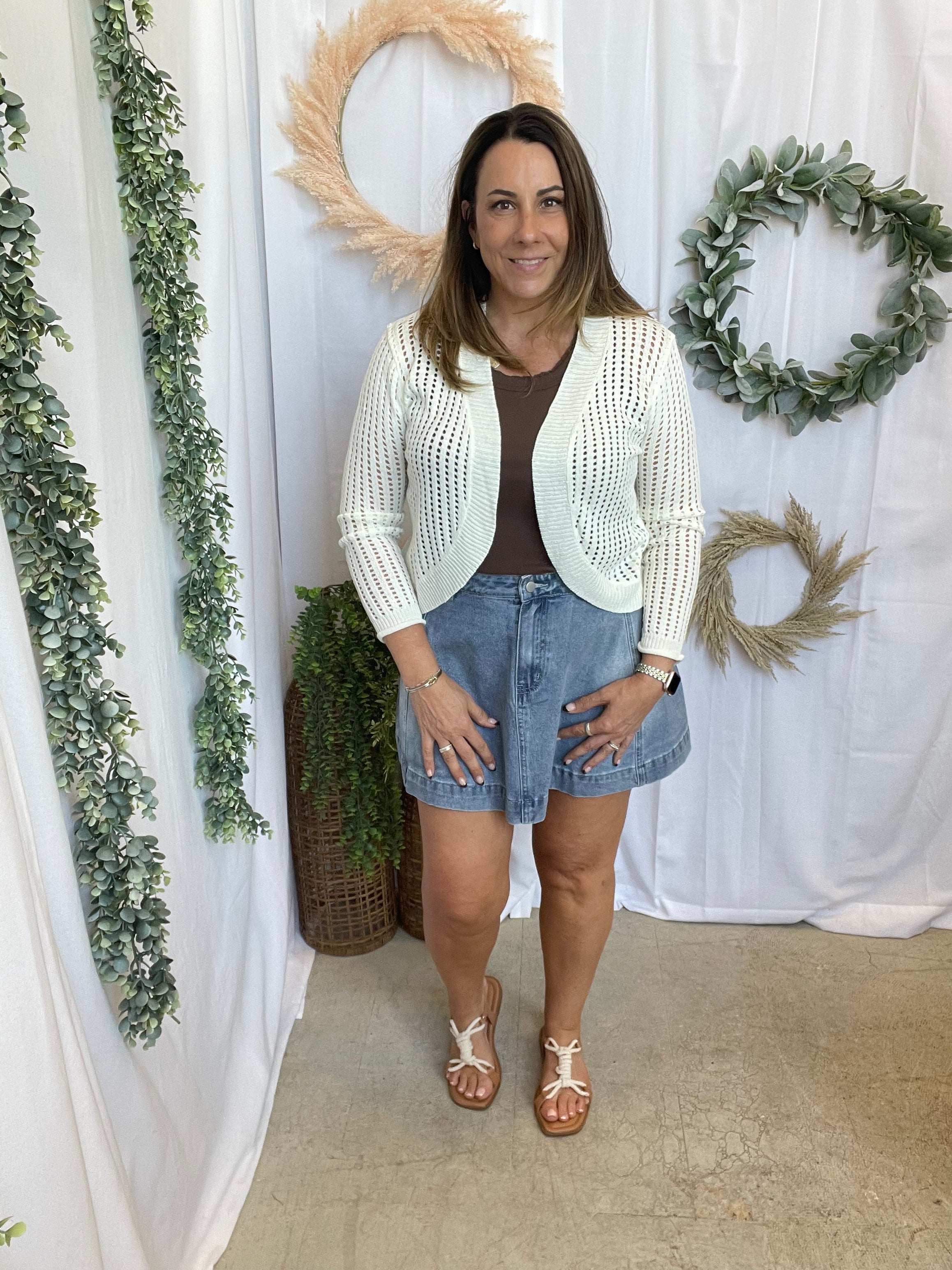 CC Open Knit Cocoon Cardigan-White-Sweaters-cozy co-The Silo Boutique, Women's Fashion Boutique Located in Warren and Grand Forks North Dakota