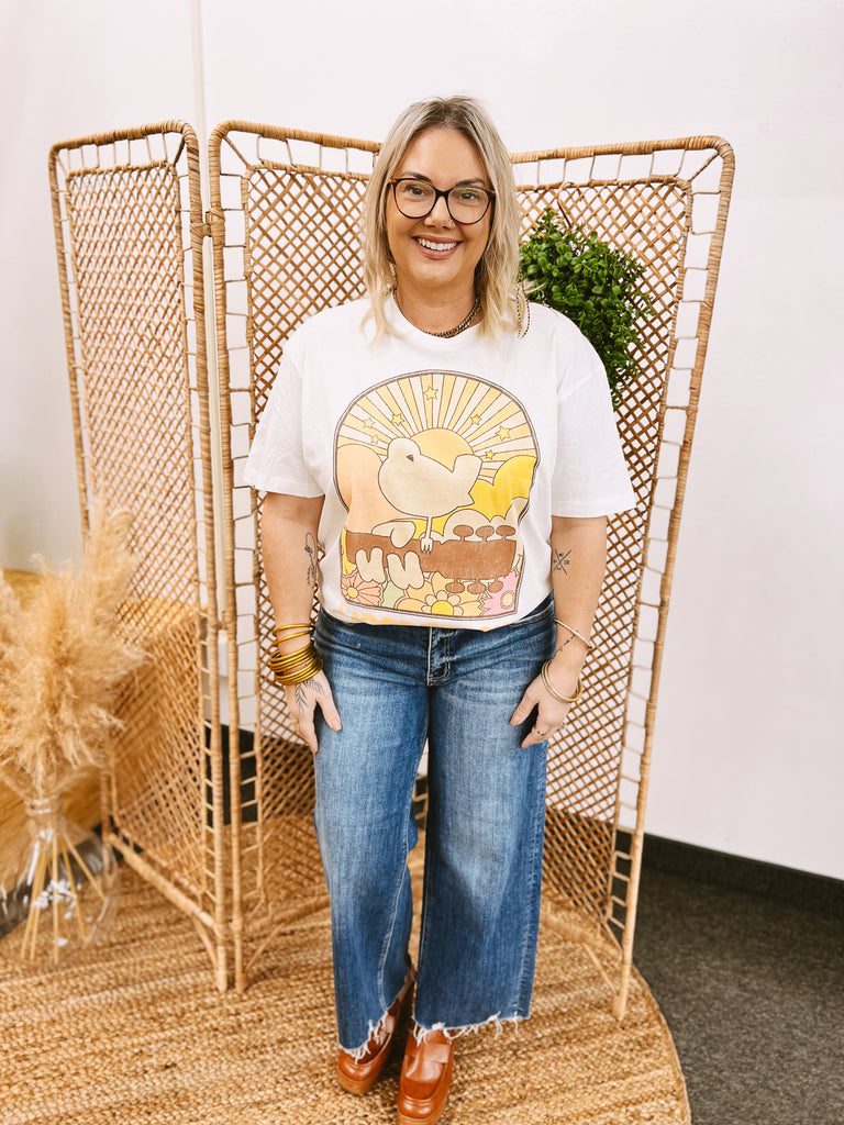 Woodstock Not War Vintage Tee-Graphic Tees-life clothing-The Silo Boutique, Women's Fashion Boutique Located in Warren and Grand Forks North Dakota