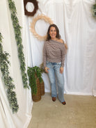 Dottie Striped Knit Top-Burgundy-Long Sleeve Tops-dottie-The Silo Boutique, Women's Fashion Boutique Located in Warren and Grand Forks North Dakota