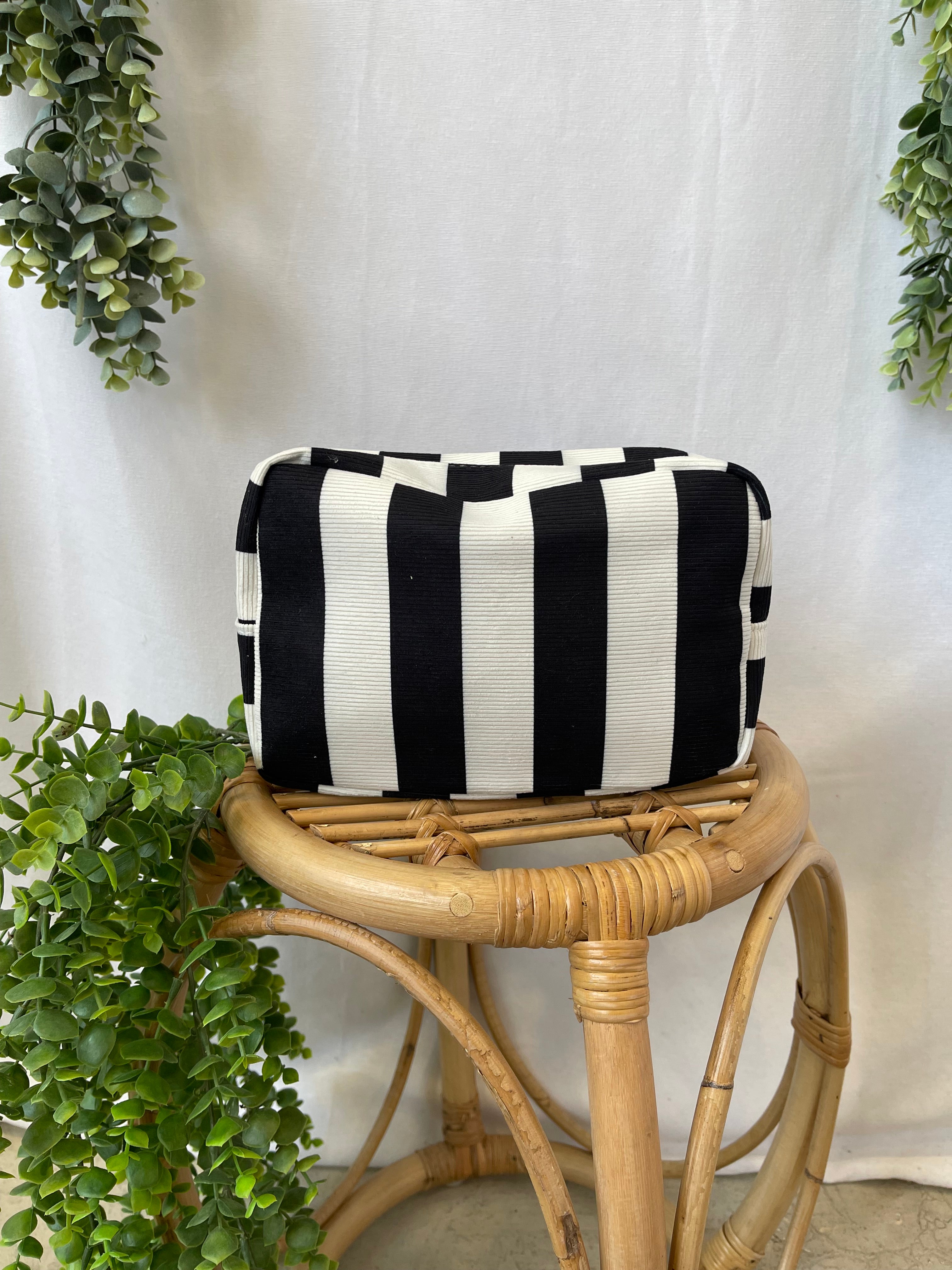 Essential Stripe Cosmetic-Black White-Purses-Fair-The Silo Boutique, Women's Fashion Boutique Located in Warren and Grand Forks North Dakota