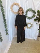 Modal Crop Crewneck Sweatshirt-Black-Sweatshirts-curds-The Silo Boutique, Women's Fashion Boutique Located in Warren and Grand Forks North Dakota