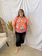 In Bloom Multi Color Top-Short Sleeve Tops-Umgee-The Silo Boutique, Women's Fashion Boutique Located in Warren and Grand Forks North Dakota