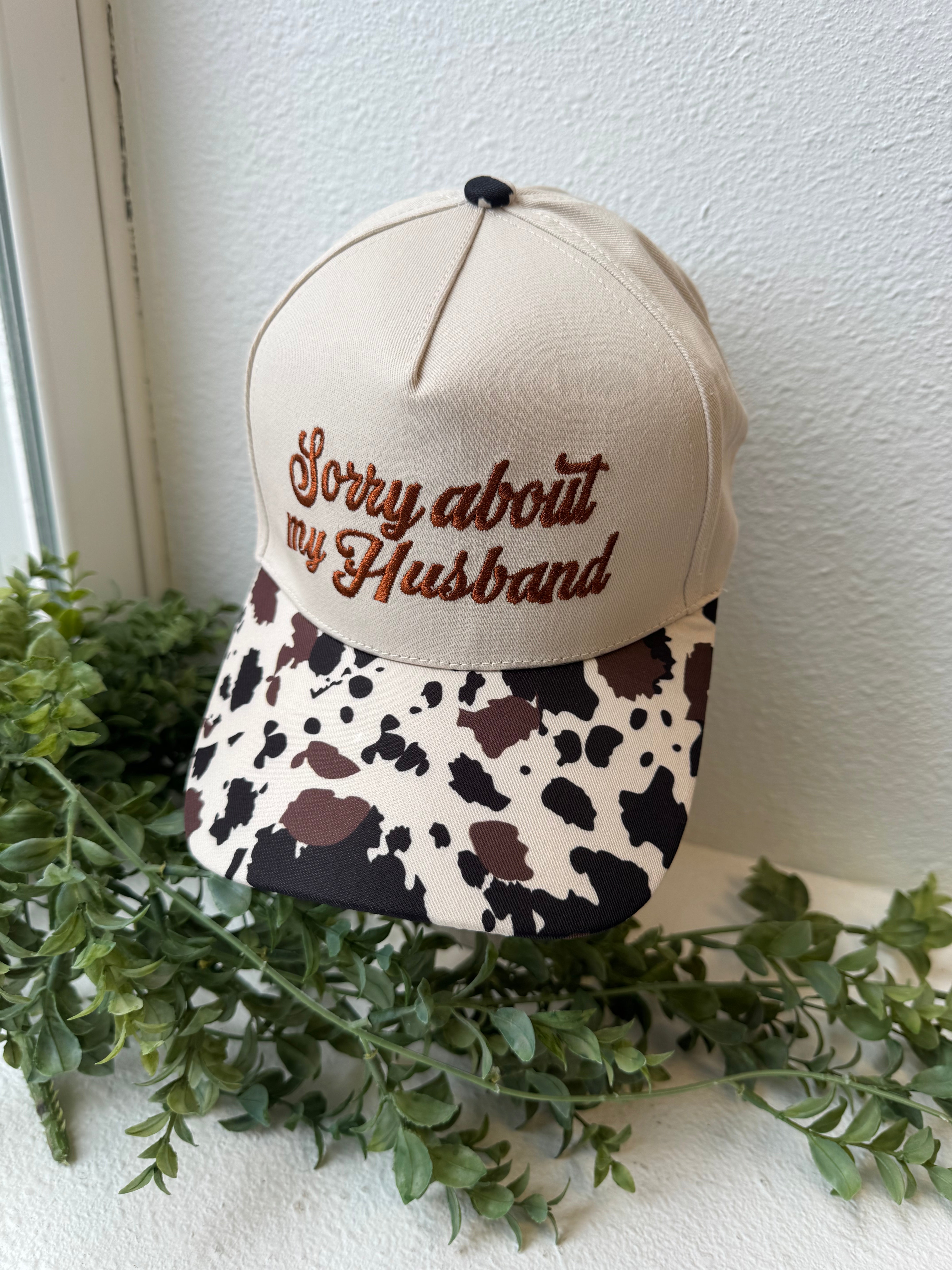 Zen Sorry About My Husband-Cow-Hats-Zenana-The Silo Boutique, Women's Fashion Boutique Located in Warren and Grand Forks North Dakota