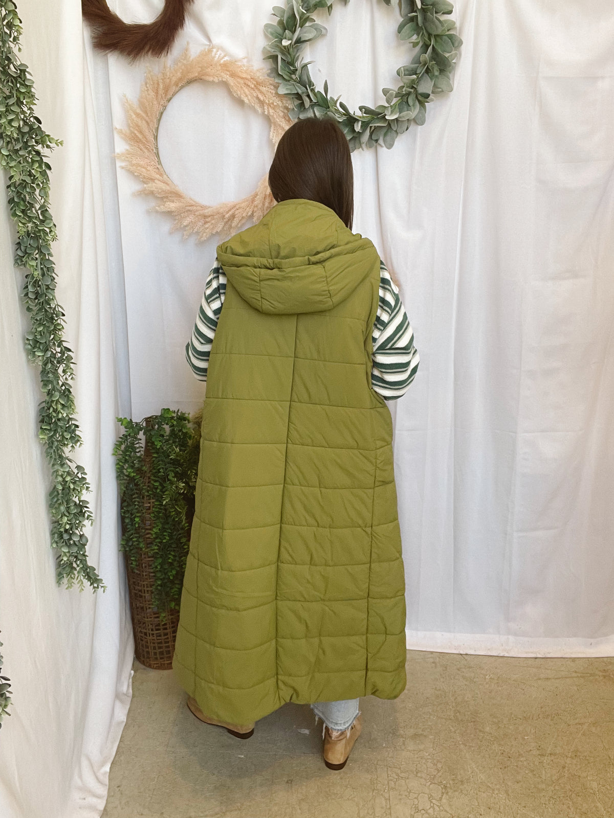 Blakely Wild Oak Vest-Olive-Vests-blakeley-The Silo Boutique, Women's Fashion Boutique Located in Warren and Grand Forks North Dakota