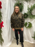 Camo Mock Neck Sweatshirt-Sweatshirts-bucketlist-The Silo Boutique, Women's Fashion Boutique Located in Warren and Grand Forks North Dakota