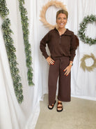 Rae Lux Cropped Pant-Espresso-Pants-rae mode-The Silo Boutique, Women's Fashion Boutique Located in Warren and Grand Forks North Dakota