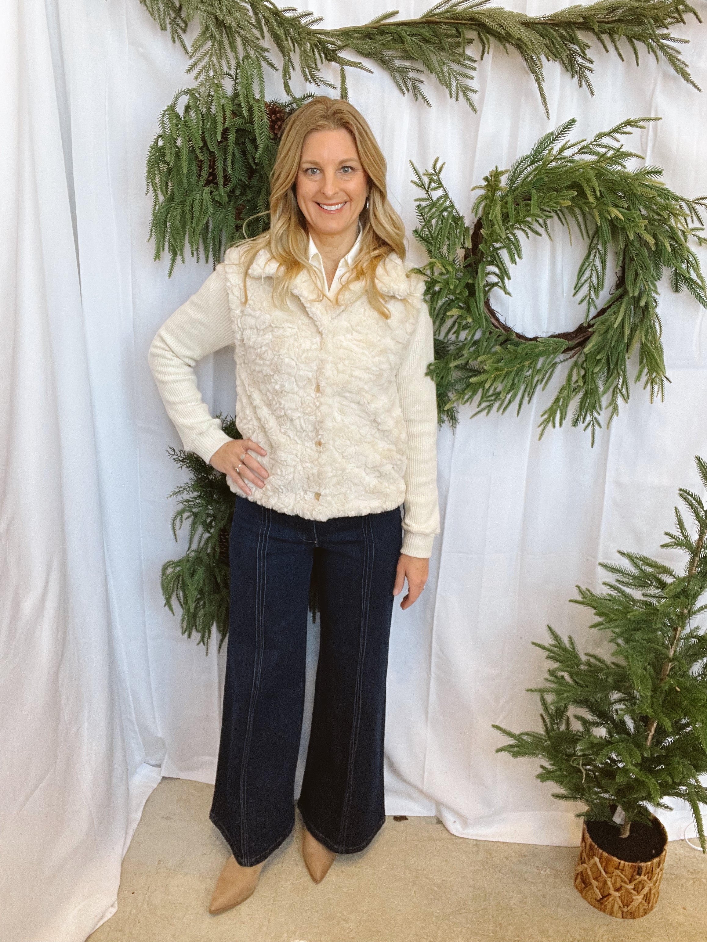 Fur and Waffle Knit Shacket-Sweaters-hem and thread-The Silo Boutique, Women's Fashion Boutique Located in Warren and Grand Forks North Dakota