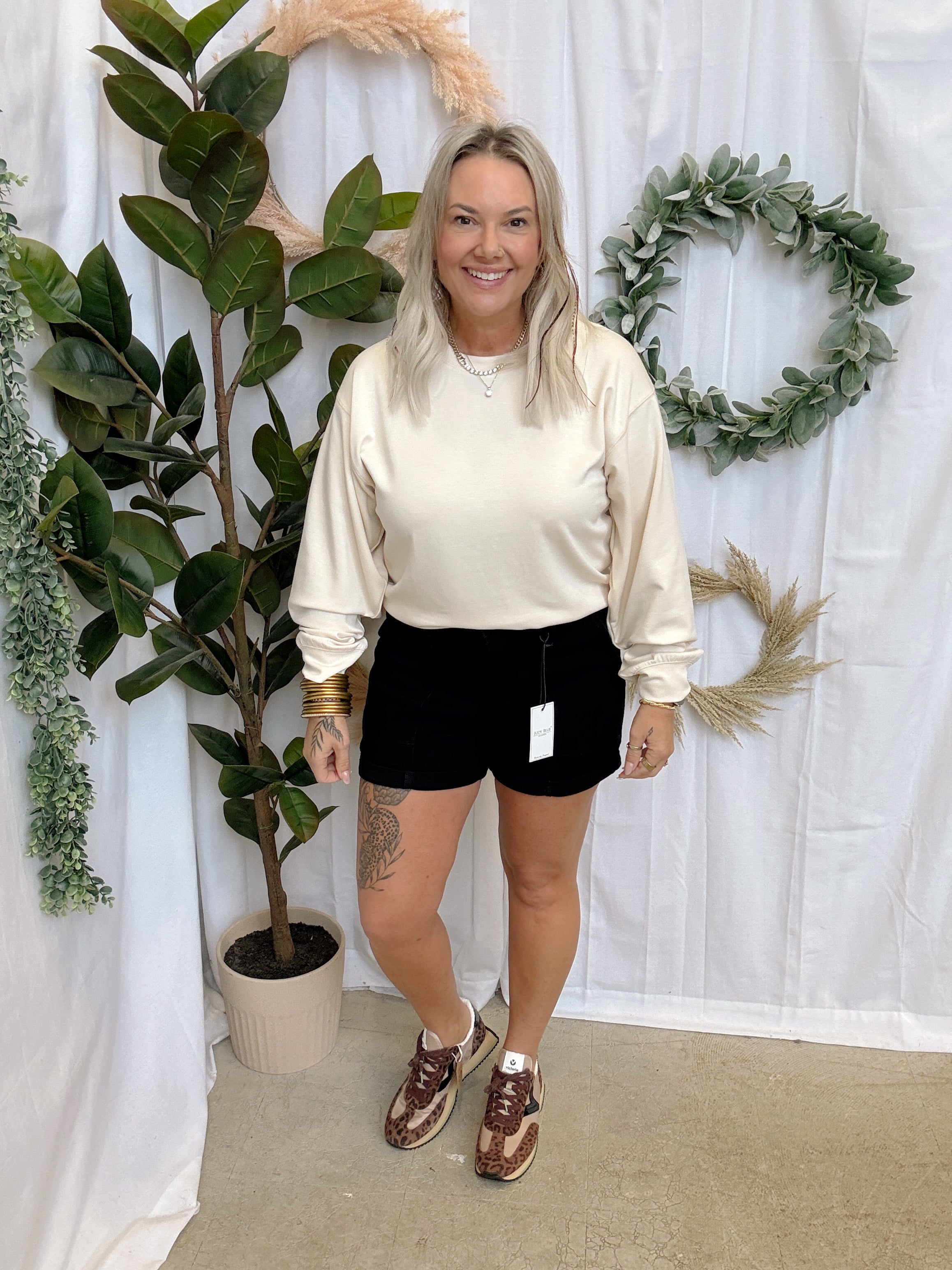 Maggie So Soft Crew Sweatshirt-Taupe-Sweatshirts-hyfve-The Silo Boutique, Women's Fashion Boutique Located in Warren and Grand Forks North Dakota