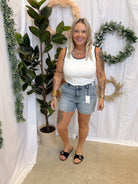 Judy Blue Trouser Denim Shorts-Shorts-judy blue-The Silo Boutique, Women's Fashion Boutique Located in Warren and Grand Forks North Dakota