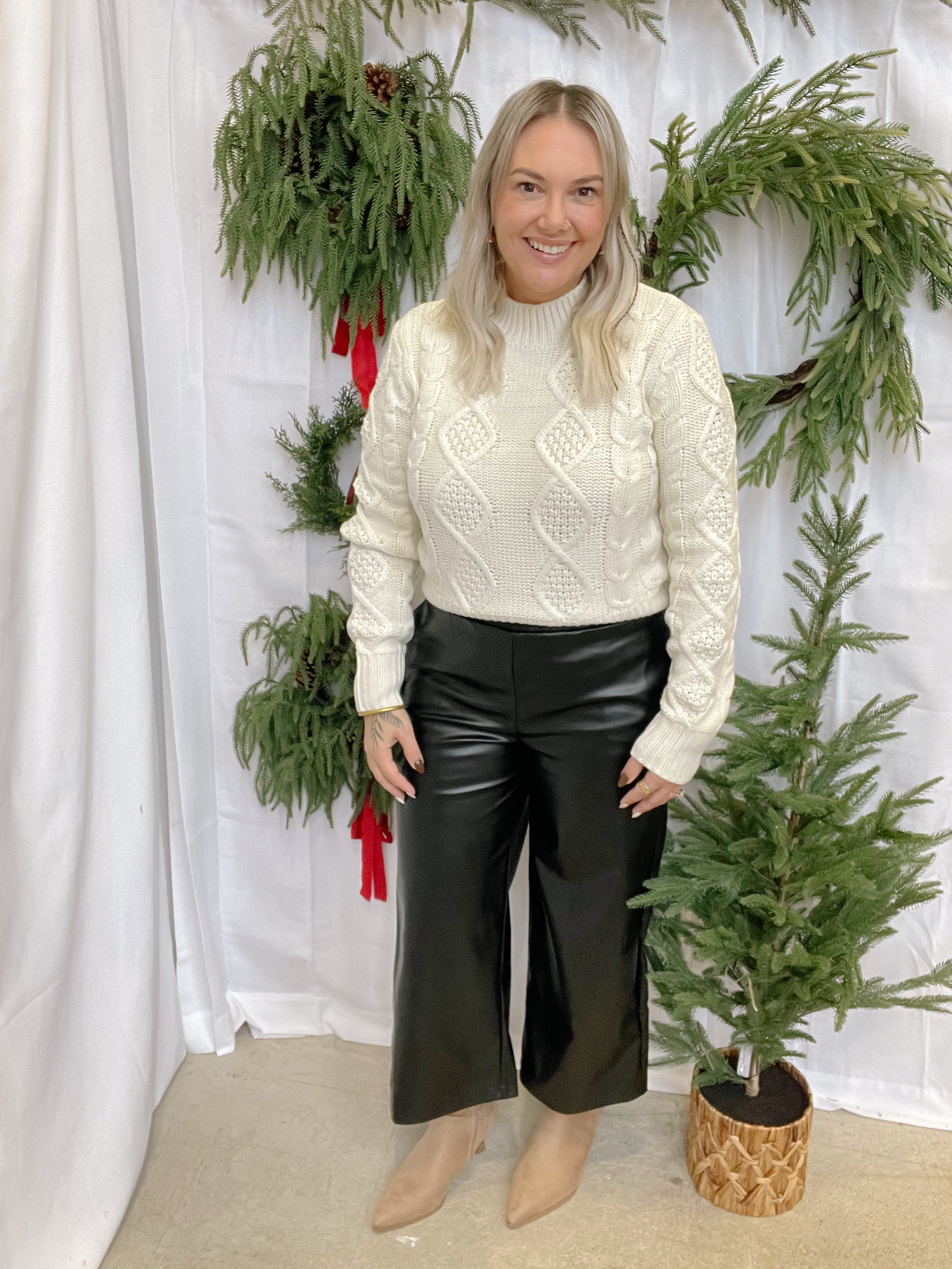 Before You Crop Leather Pants-Black-Pants-before you-The Silo Boutique, Women's Fashion Boutique Located in Warren and Grand Forks North Dakota