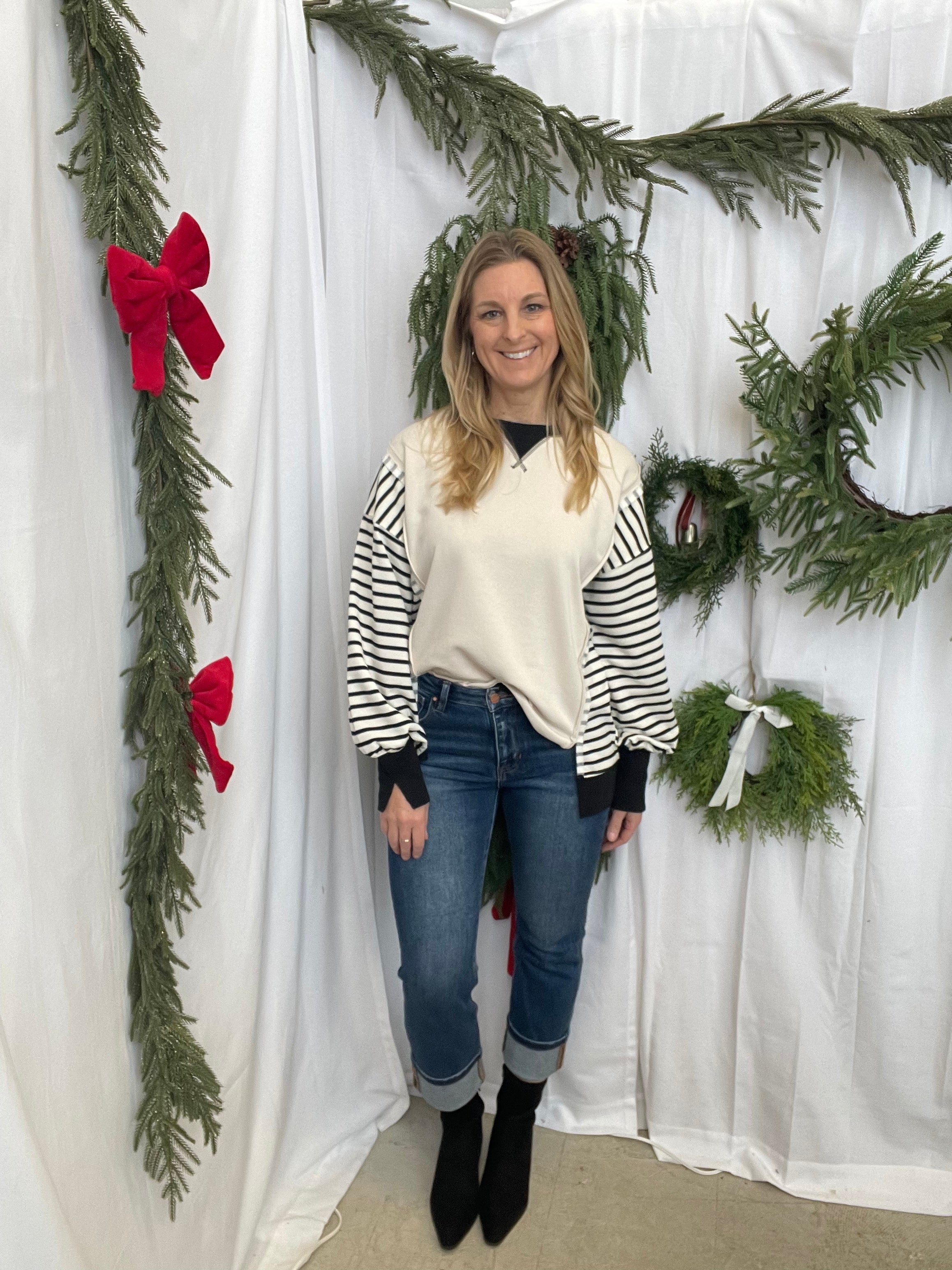 Risen Dark Wash Straight Cuff Jeans-Jeans-risen-The Silo Boutique, Women's Fashion Boutique Located in Warren and Grand Forks North Dakota