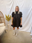 Black Pintuck Dress-Dresses-entro-The Silo Boutique, Women's Fashion Boutique Located in Warren and Grand Forks North Dakota
