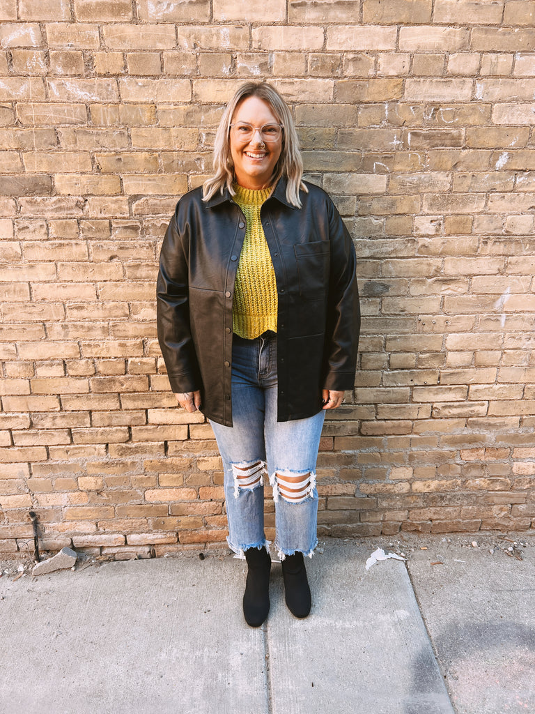 KanCan Black Leather Jacket-jacket-KANCAN-The Silo Boutique, Women's Fashion Boutique Located in Warren and Grand Forks North Dakota