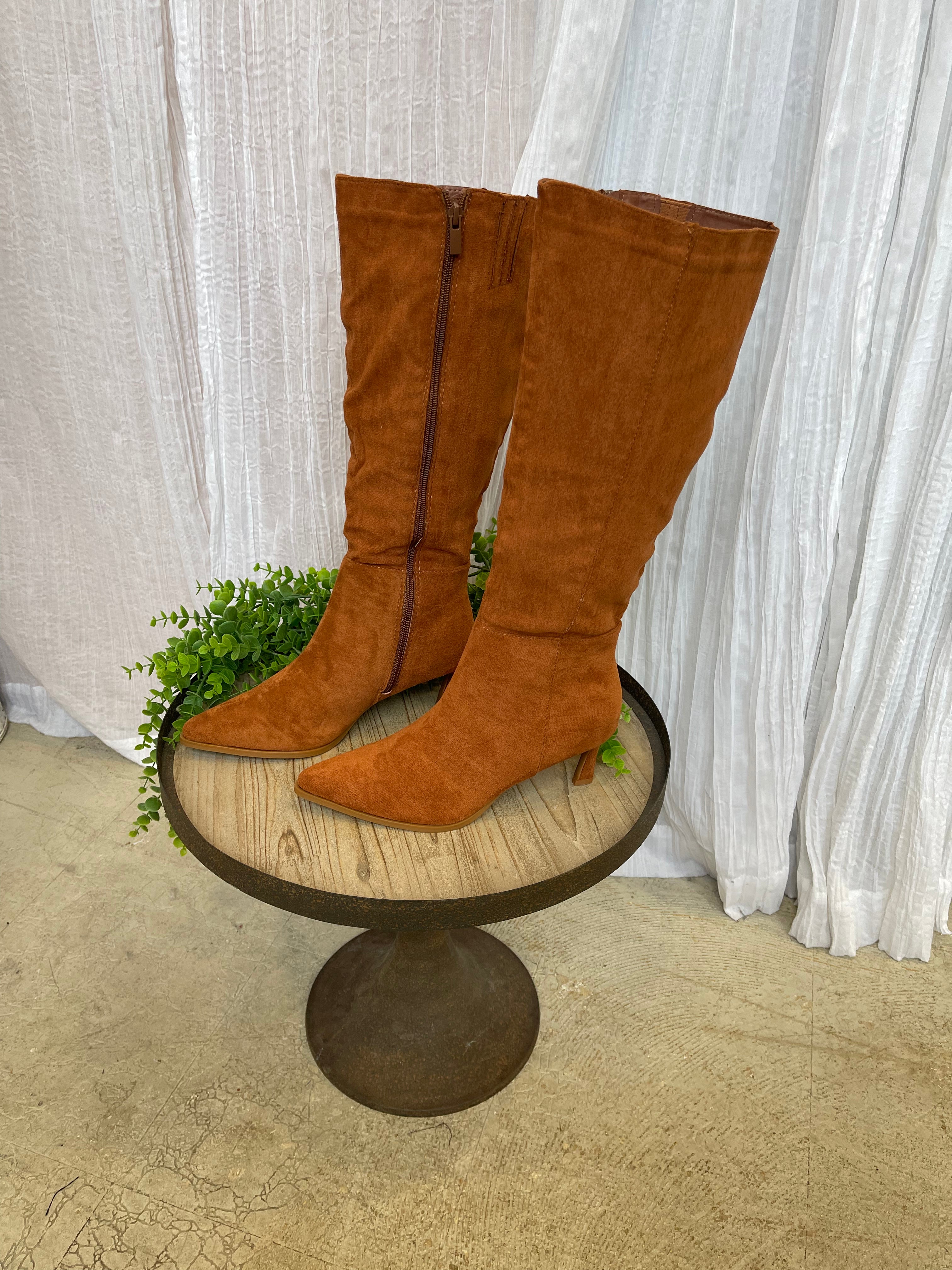 Cabernet Tall Zipper Boot-Camel-Boots-Forever Link-The Silo Boutique, Women's Fashion Boutique Located in Warren and Grand Forks North Dakota