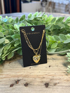 Triple Chain Heart Necklace-Necklaces-kenze-The Silo Boutique, Women's Fashion Boutique Located in Warren and Grand Forks North Dakota