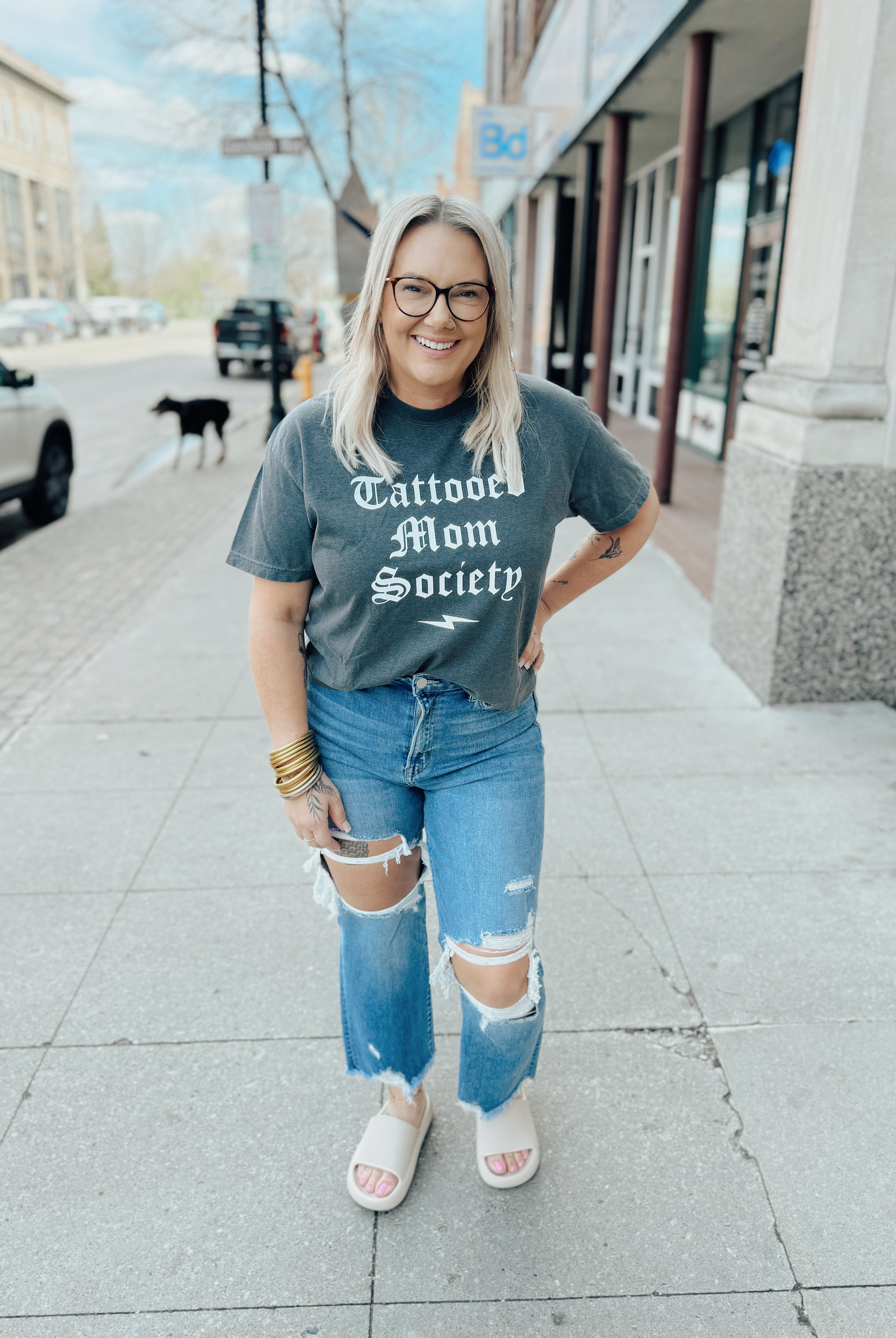 Tattooed Mom Graphic Cool Mom Tee-Graphic Tees-faire-The Silo Boutique, Women's Fashion Boutique Located in Warren and Grand Forks North Dakota