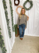Horizon Striped Long Sleeve Tee-Gray-Long Sleeve Tops-mono b-The Silo Boutique, Women's Fashion Boutique Located in Warren and Grand Forks North Dakota