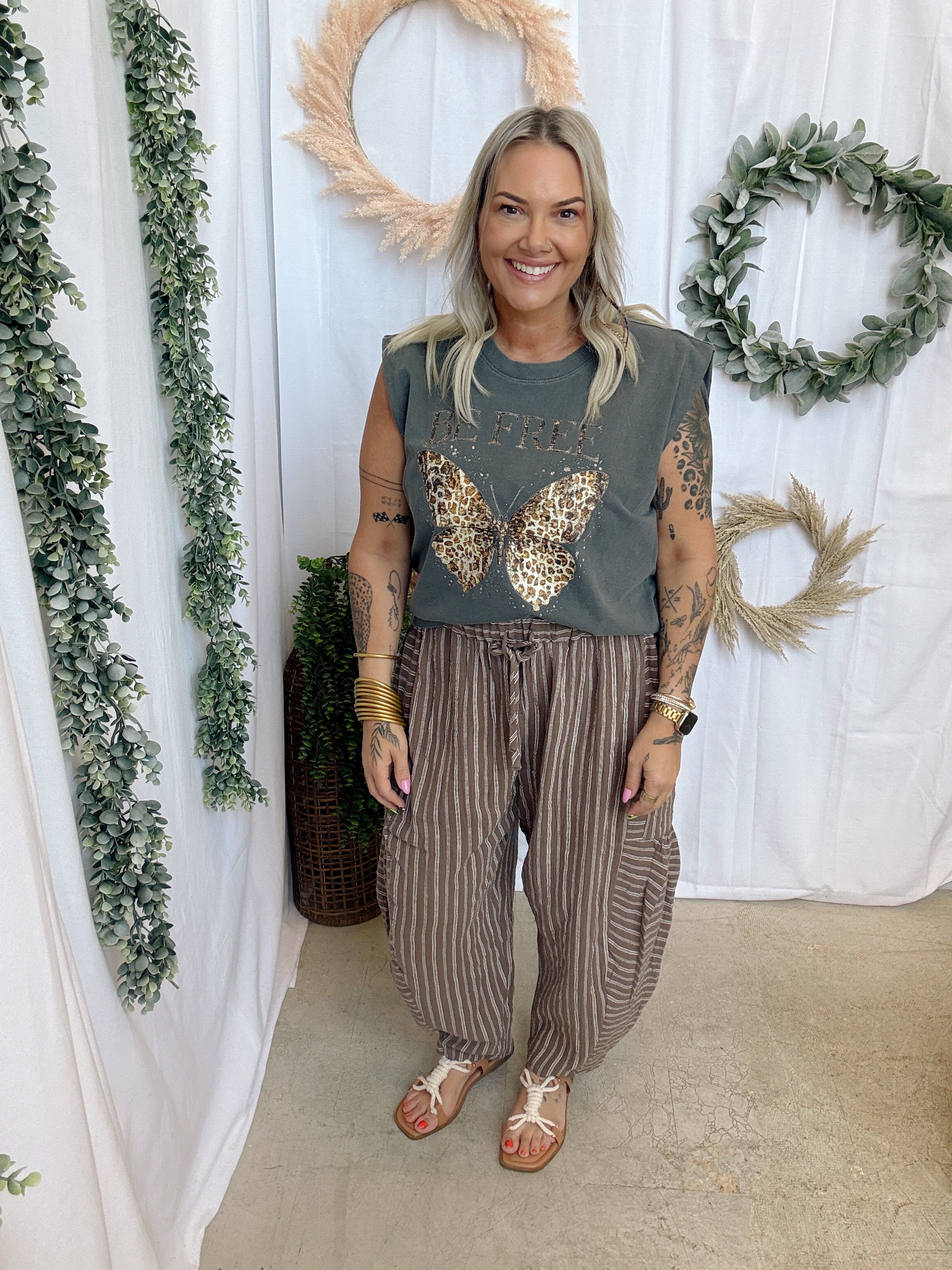 Be Free Butterfly Tee-Tank Tops-blakeley-The Silo Boutique, Women's Fashion Boutique Located in Warren and Grand Forks North Dakota