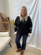 Mono B Varsity Sweatshirt-Long Sleeve Tops-mono b-The Silo Boutique, Women's Fashion Boutique Located in Warren and Grand Forks North Dakota