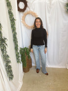 Amy Mock Neck Top-Black-Long Sleeve Tops-hyfve-The Silo Boutique, Women's Fashion Boutique Located in Warren and Grand Forks North Dakota