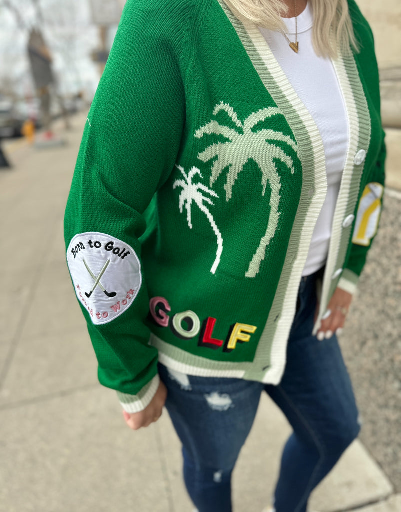 Field Green Golf Cardigan-Cardigans-fate-The Silo Boutique, Women's Fashion Boutique Located in Warren and Grand Forks North Dakota
