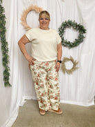 Sadie Floral Pants-Ivory-Pants-entro-The Silo Boutique, Women's Fashion Boutique Located in Warren and Grand Forks North Dakota