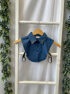 Corporate Collar-Light Denim with Gems-Short Sleeve Tops-Summer Tees-The Silo Boutique, Women's Fashion Boutique Located in Warren and Grand Forks North Dakota