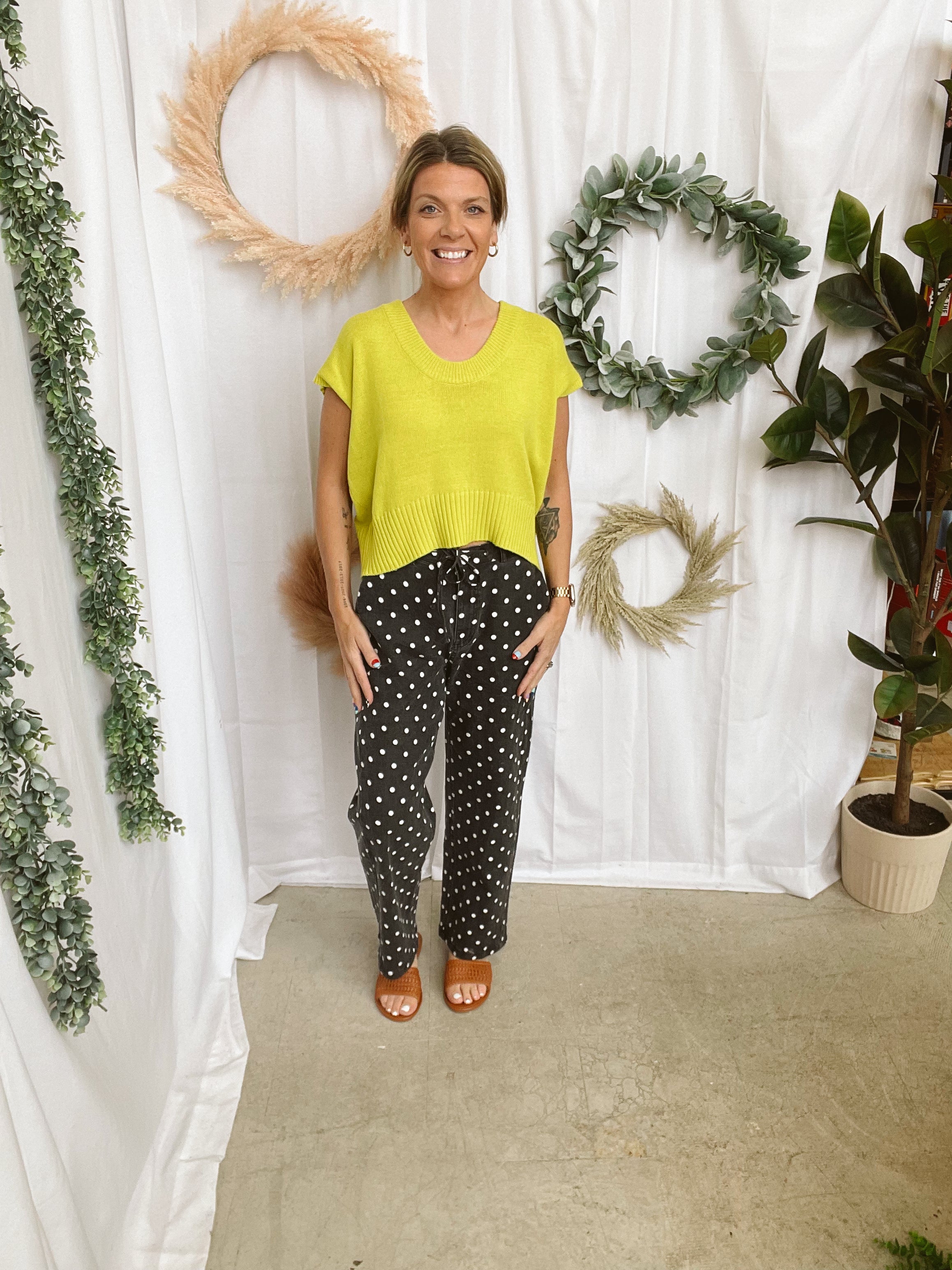 Layla Polka Dot Pants-Black-Pants-lovlov-The Silo Boutique, Women's Fashion Boutique Located in Warren and Grand Forks North Dakota