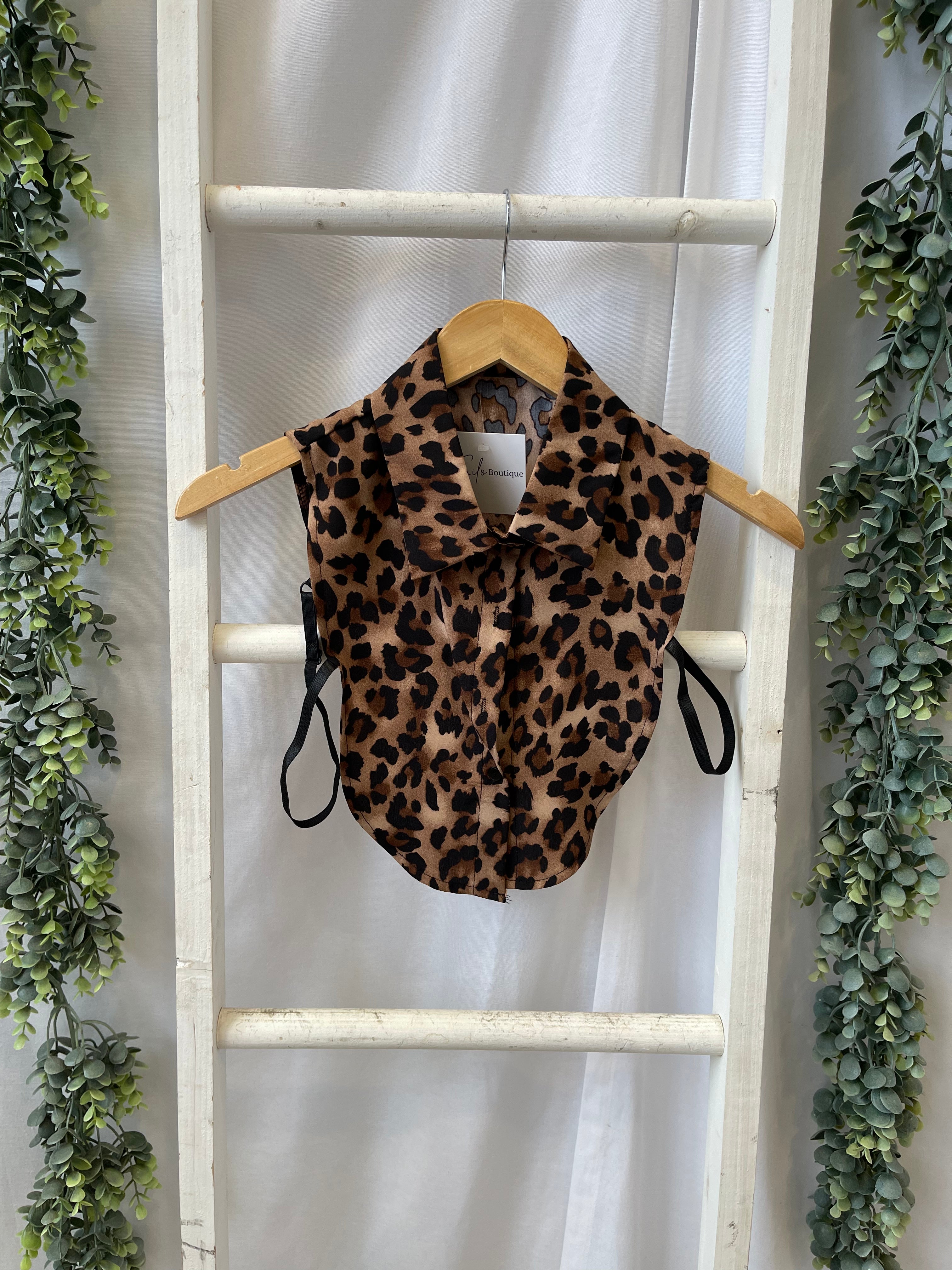 Corporate Collar-Leopard-Short Sleeve Tops-Summer Tees-The Silo Boutique, Women's Fashion Boutique Located in Warren and Grand Forks North Dakota