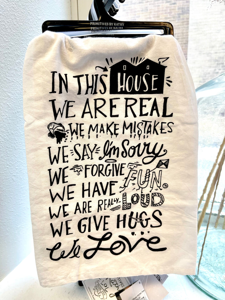 In This House Kitchen Towel-Tea Towels-primitives-The Silo Boutique, Women's Fashion Boutique Located in Warren and Grand Forks North Dakota