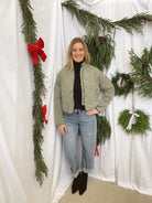 Be Cool Quilted Jacket-Olive-Coats & Jackets-be cool-The Silo Boutique, Women's Fashion Boutique Located in Warren and Grand Forks North Dakota