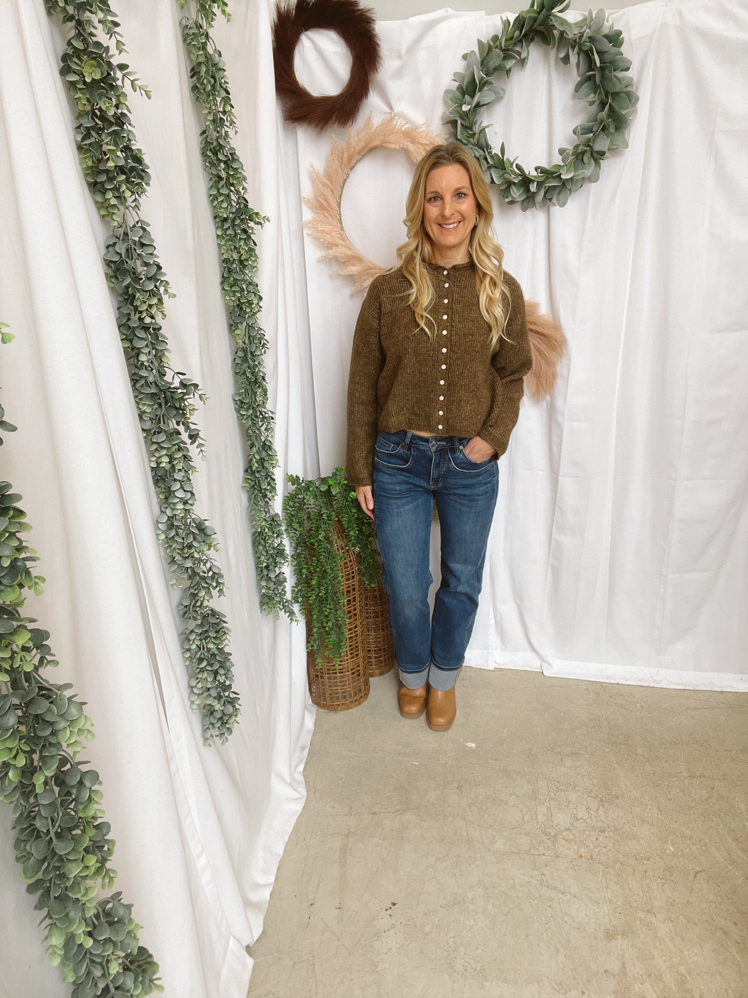 Muse Becca Cardigan-Brown-Sweaters-miou muse-The Silo Boutique, Women's Fashion Boutique Located in Warren and Grand Forks North Dakota