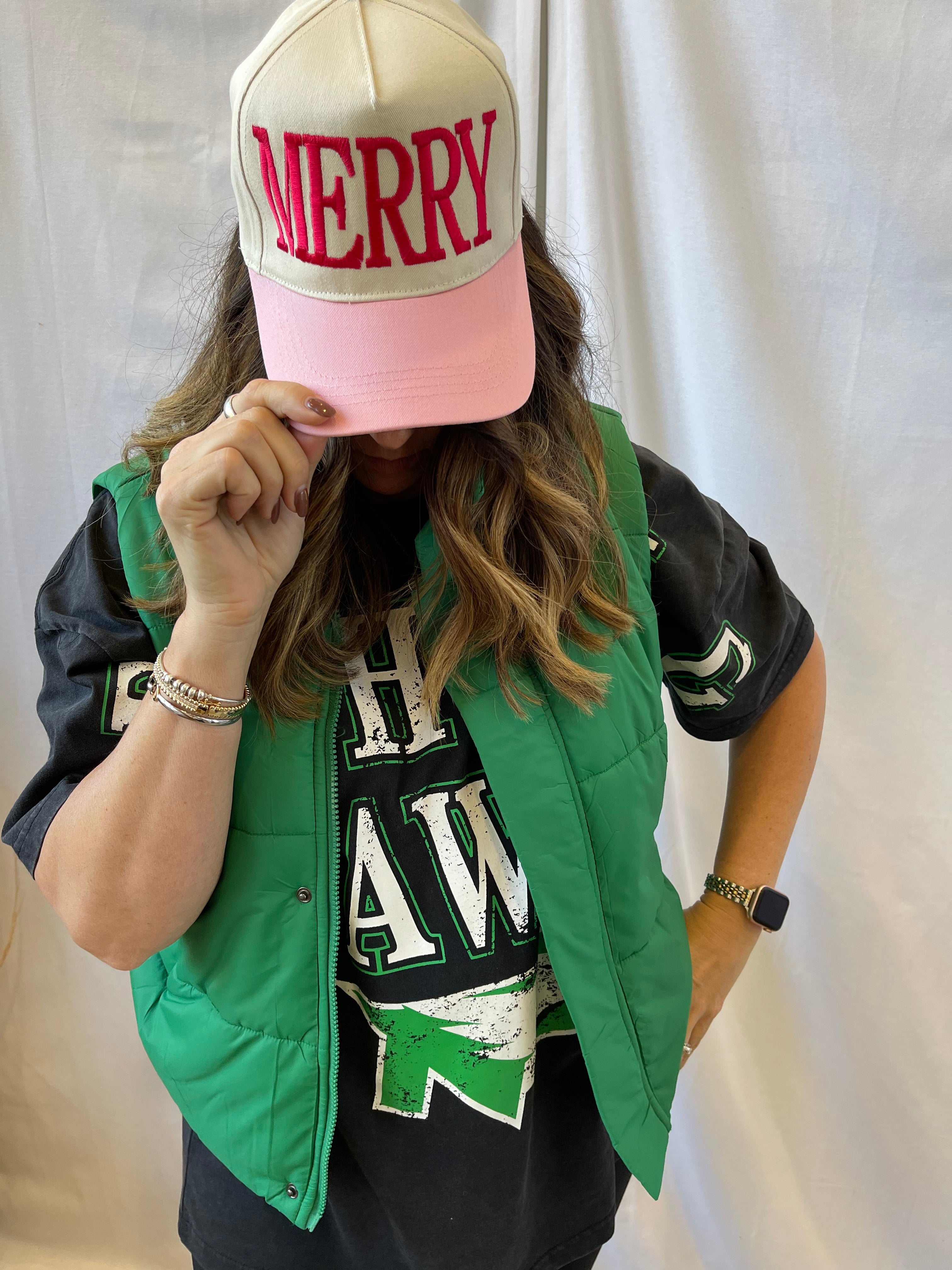 Merry Red and Pink Hat-Hats-Summer Tees-The Silo Boutique, Women's Fashion Boutique Located in Warren and Grand Forks North Dakota