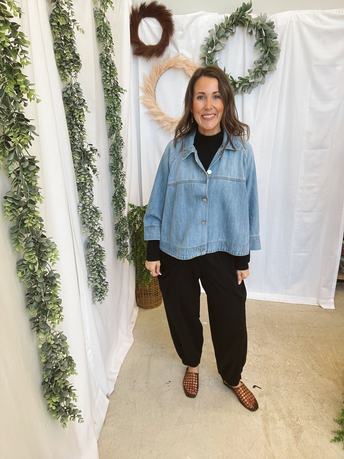Risen Cape Denim Jacket-Coats & Jackets-risen-The Silo Boutique, Women's Fashion Boutique Located in Warren and Grand Forks North Dakota