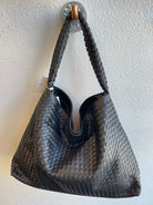 Leather Basket Weave Tote Purse-Purses-iccco-The Silo Boutique, Women's Fashion Boutique Located in Warren and Grand Forks North Dakota