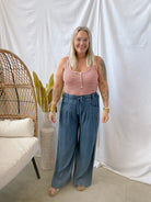 Very Striped Tank Top-Brick-Tank Tops-very j-The Silo Boutique, Women's Fashion Boutique Located in Warren and Grand Forks North Dakota