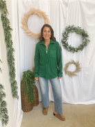Classic Kyra Button Up-Green-Long Sleeve Tops-panache-The Silo Boutique, Women's Fashion Boutique Located in Warren and Grand Forks North Dakota