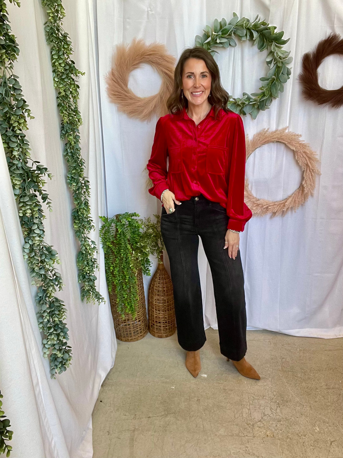 Mica Dune Trouser Hem Jean-Black-Jeans-mica-The Silo Boutique, Women's Fashion Boutique Located in Warren and Grand Forks North Dakota