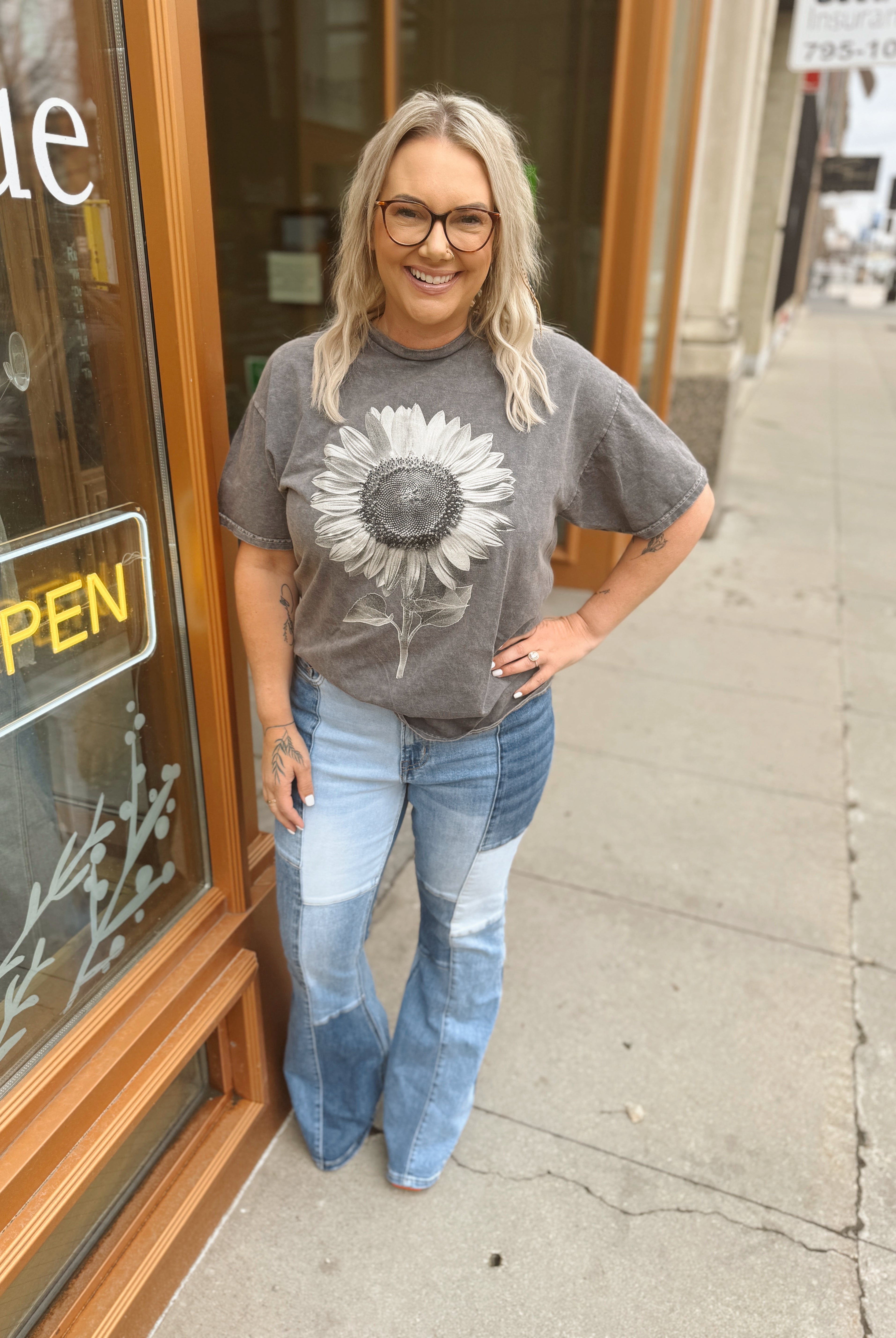 Sunflower Mineral Tee-Graphic Tees-Sweet Claire-The Silo Boutique, Women's Fashion Boutique Located in Warren and Grand Forks North Dakota
