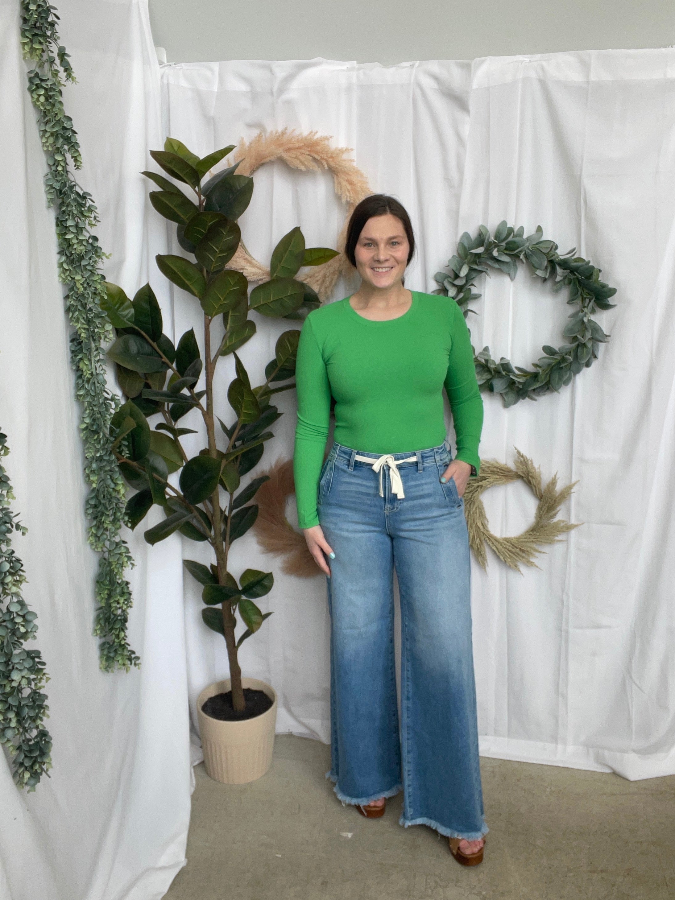 Risen Light Wide Leg Jeans-Jeans-risen-The Silo Boutique, Women's Fashion Boutique Located in Warren and Grand Forks North Dakota