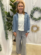 Gingham Wide Leg Pants-Black-Pants-hyfve-The Silo Boutique, Women's Fashion Boutique Located in Warren and Grand Forks North Dakota