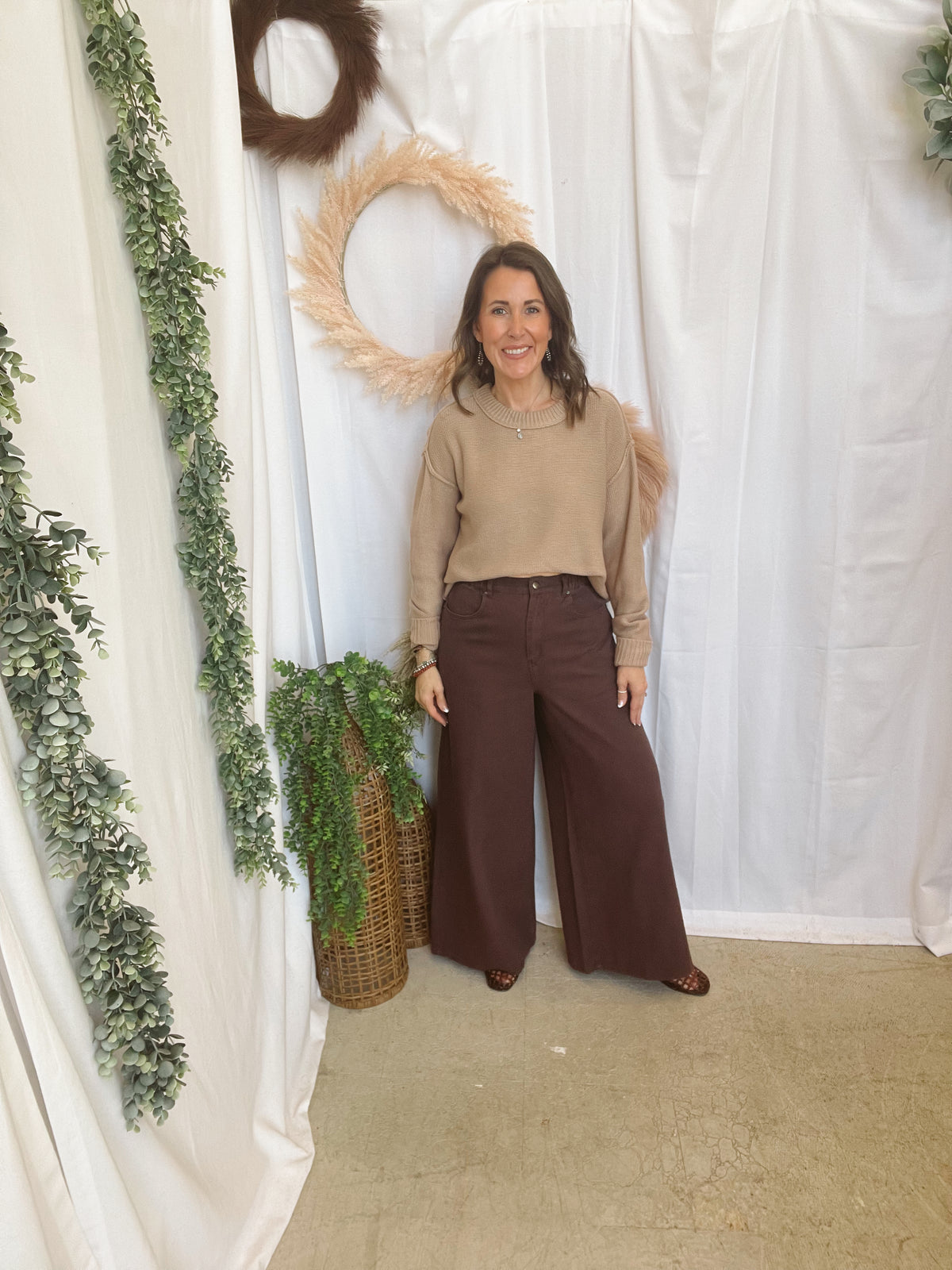 Feeling Free Flare Jeans-Brown-Jeans-hyfve-The Silo Boutique, Women's Fashion Boutique Located in Warren and Grand Forks North Dakota