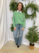 Green Santa Sweater-Sweaters-panache-The Silo Boutique, Women's Fashion Boutique Located in Warren and Grand Forks North Dakota