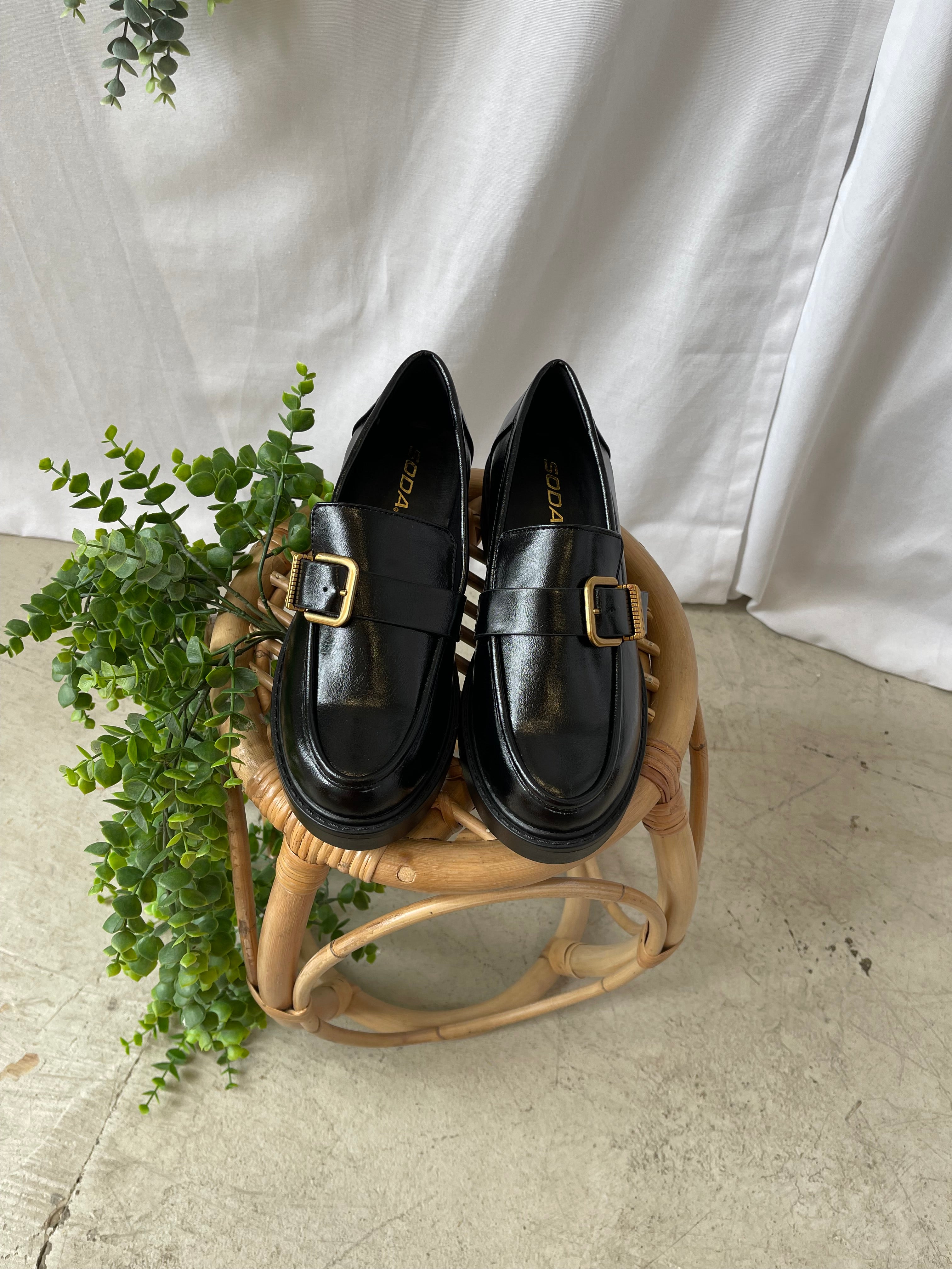 Soda Carbo Black Loafer-Sandals-soda-The Silo Boutique, Women's Fashion Boutique Located in Warren and Grand Forks North Dakota