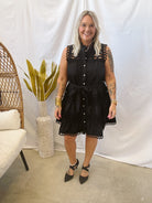 Black Lace and Pearls Dress-Dresses-ENTRO-The Silo Boutique, Women's Fashion Boutique Located in Warren and Grand Forks North Dakota