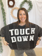 Mineral Wash Gameday Shirt-Black-Short Sleeve Tops-oddi-The Silo Boutique, Women's Fashion Boutique Located in Warren and Grand Forks North Dakota