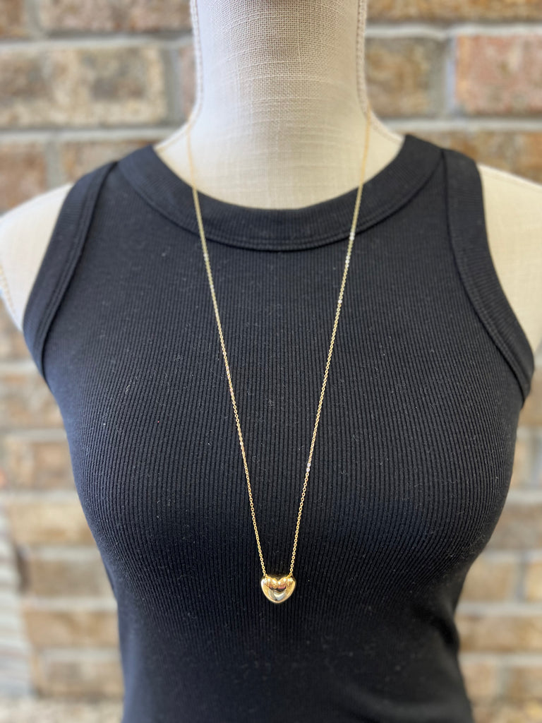 Chain Heart Pendant Necklace-Necklaces-Fame-The Silo Boutique, Women's Fashion Boutique Located in Warren and Grand Forks North Dakota